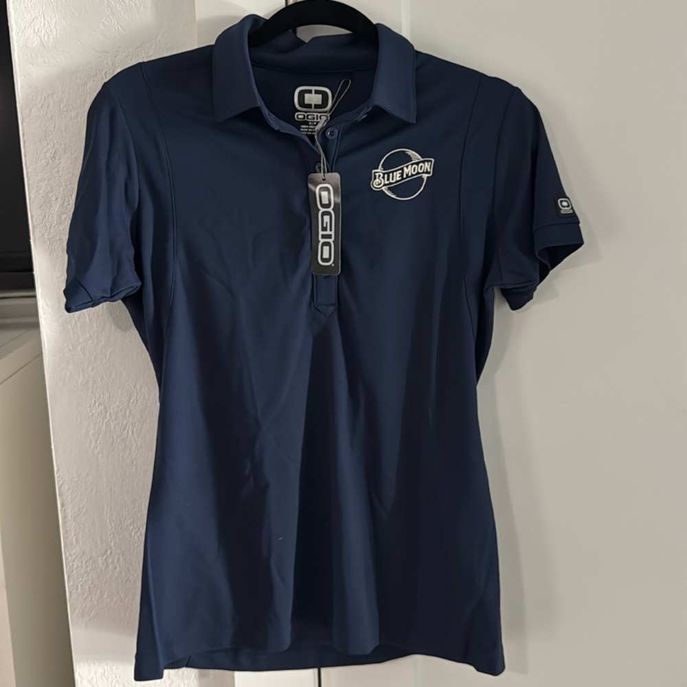 NWT OGIO navy blue golf ladies polo small blue moon
